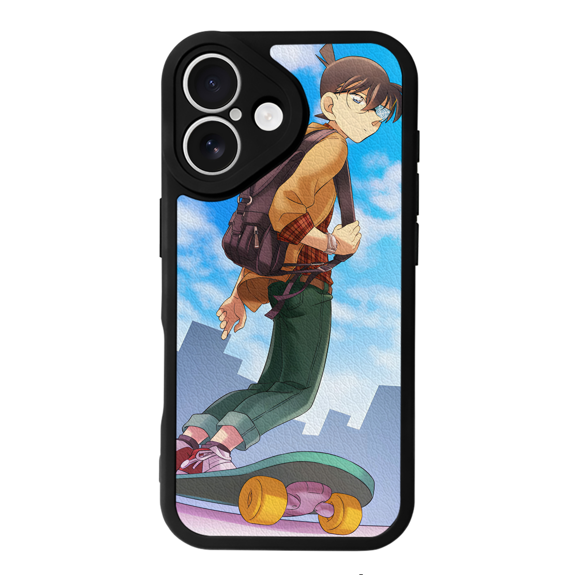（画像用） 名探偵コナン Detective Conan 【iPhone 16シリーズ対応】シリコンスマホケース（レザー調） 材質：シリコン